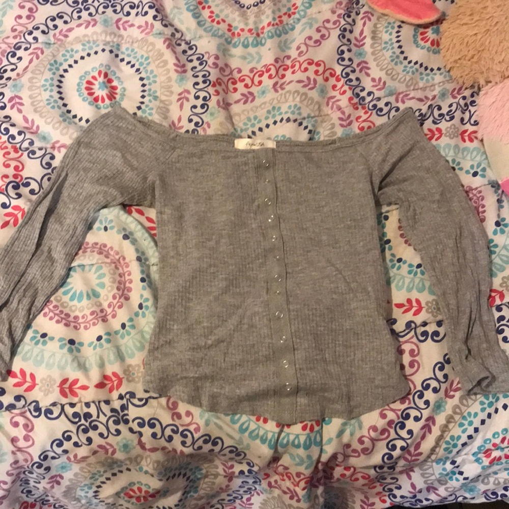 Grey off the shoulder top